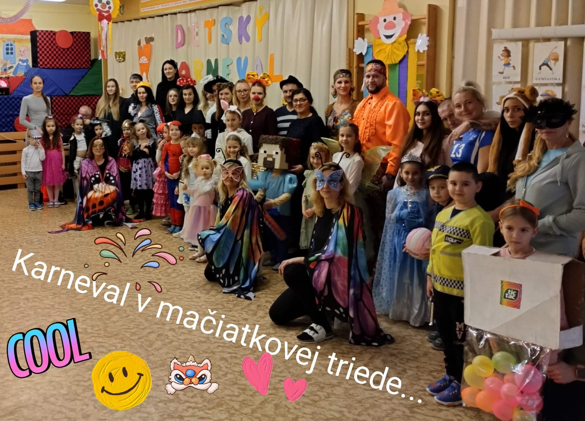 Karnevalové masky-rodičia a deti z mačiatkovej triedy